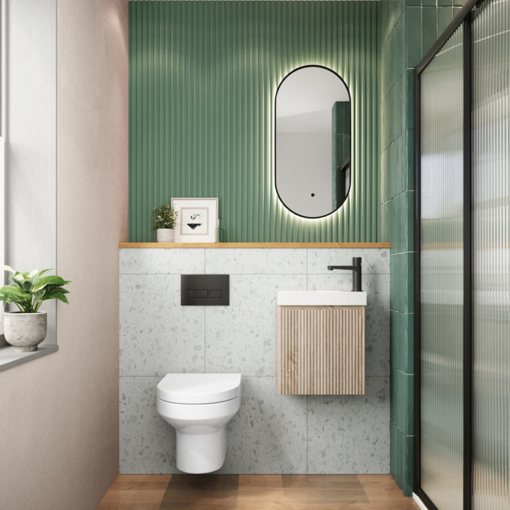 Luxe81 Linea Cloakroom Fluted Basin Vanity Unit