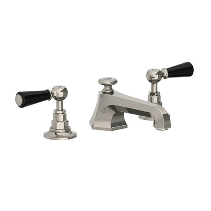 Lefroy Brooks Mackintosh basin mixer with Classic black levers and pop-up waste