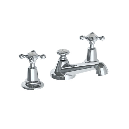 Lefroy Brooks Classic basin mixer with Lefroy Brooks Connaught cross handles and pop-up waste