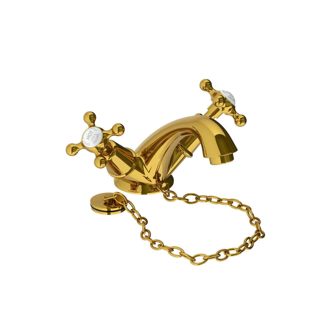 Lefroy Brooks Connaught mono basin mixer with stay chain & waste kit
