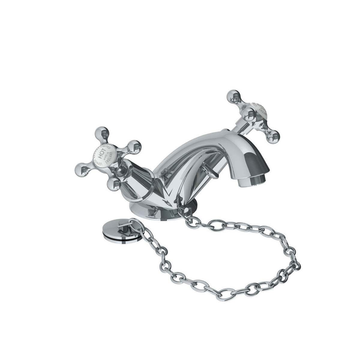 Lefroy Brooks Connaught mono basin mixer with stay chain & waste kit