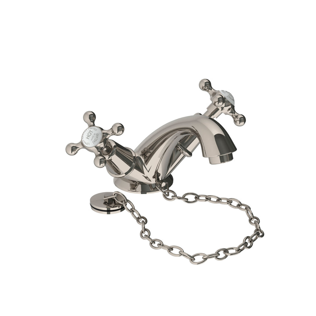 Lefroy Brooks Connaught mono basin mixer with stay chain & waste kit