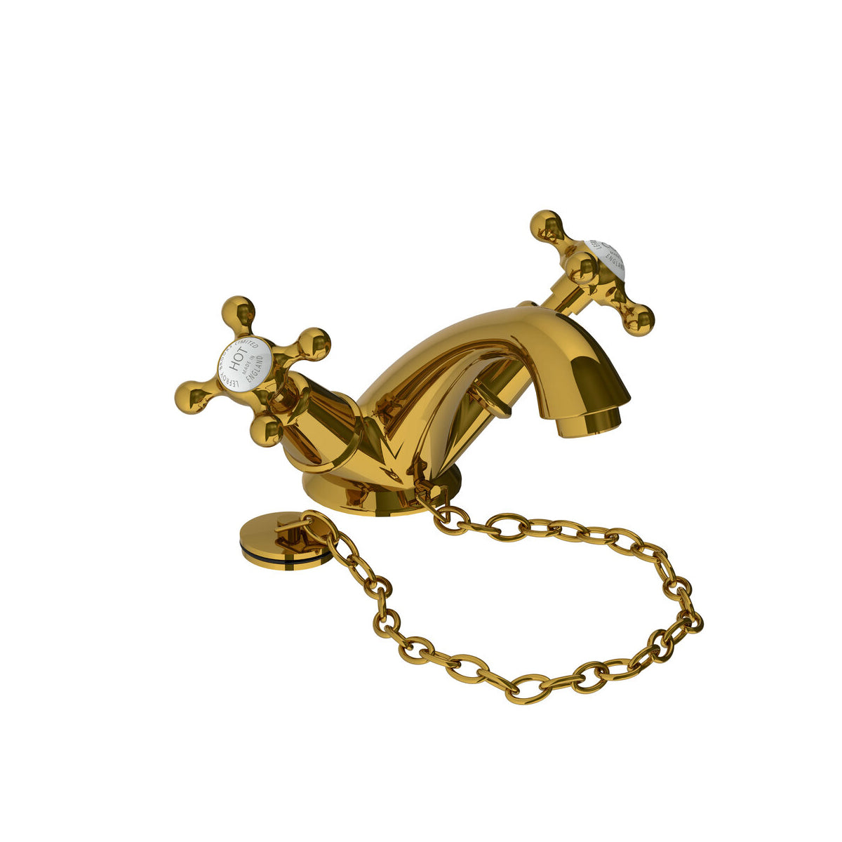 Lefroy Brooks Connaught mono basin mixer with stay chain & waste kit