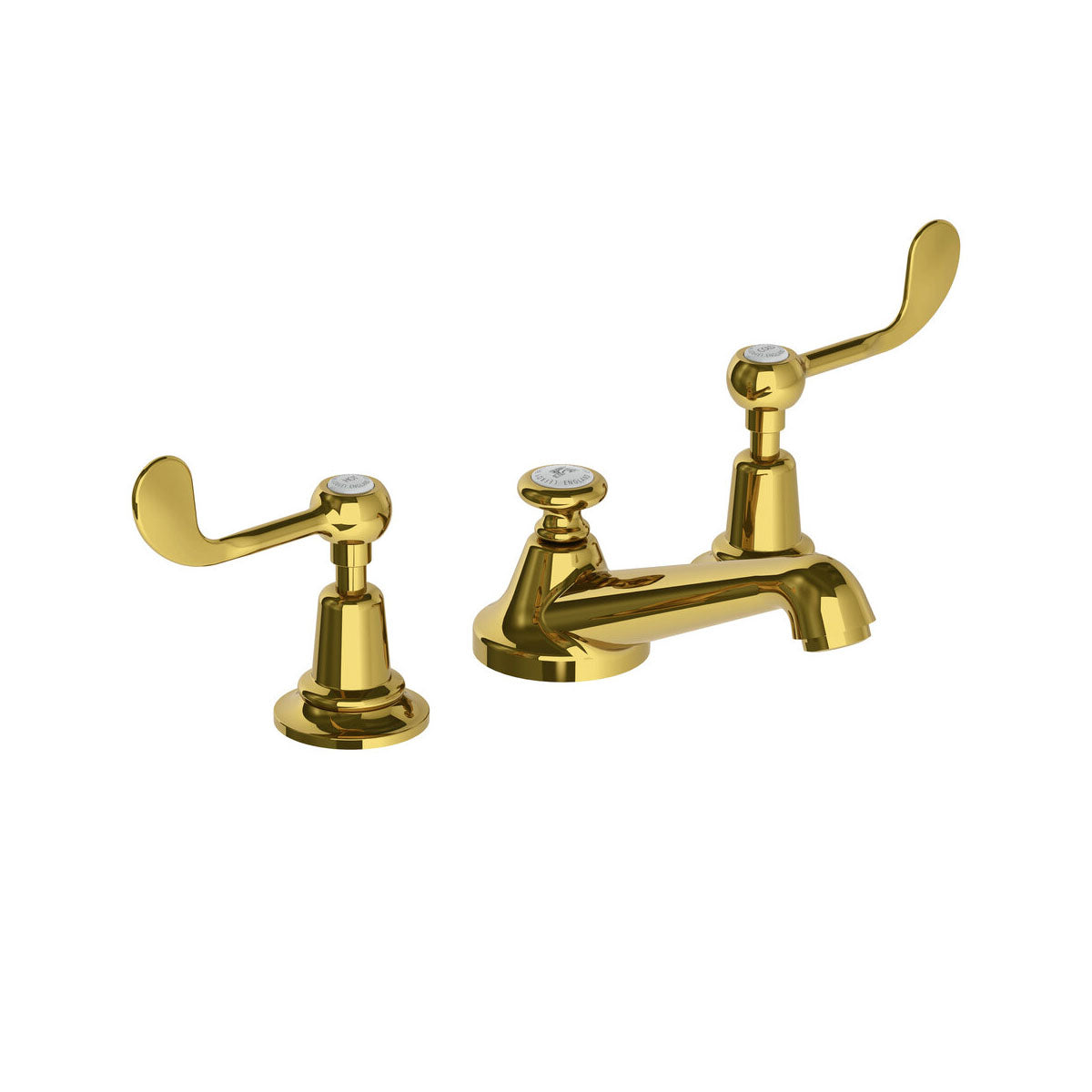 Lefroy Brooks Classic basin mixer with Lefroy Brooks Connaught levers and pop-up waste