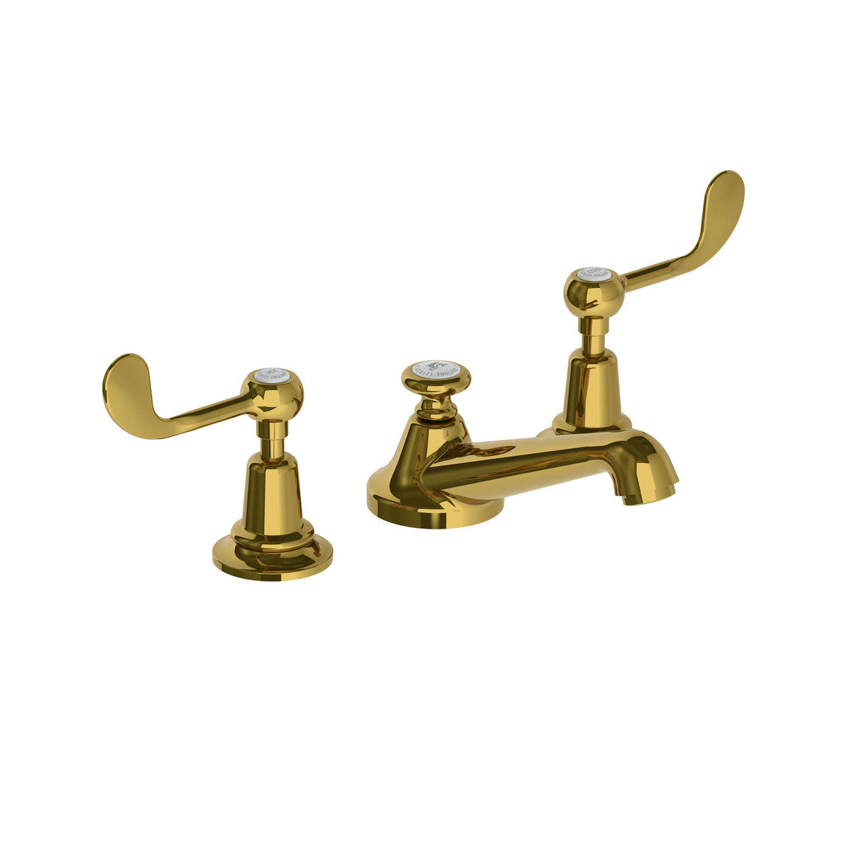 Lefroy Brooks Classic basin mixer with Lefroy Brooks Connaught levers and pop-up waste