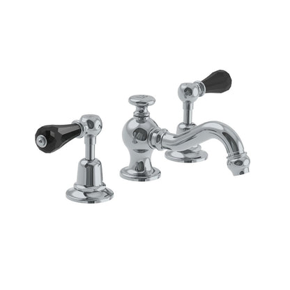 Lefroy Brooks La Chapelle basin mixer with black crystal levers & pop-up waste