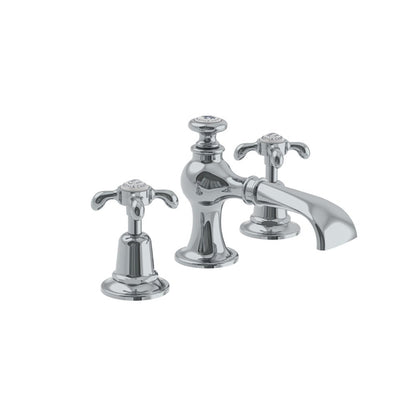 Lefroy Brooks La Chapelle flared spout basin mixer with pop-up waste