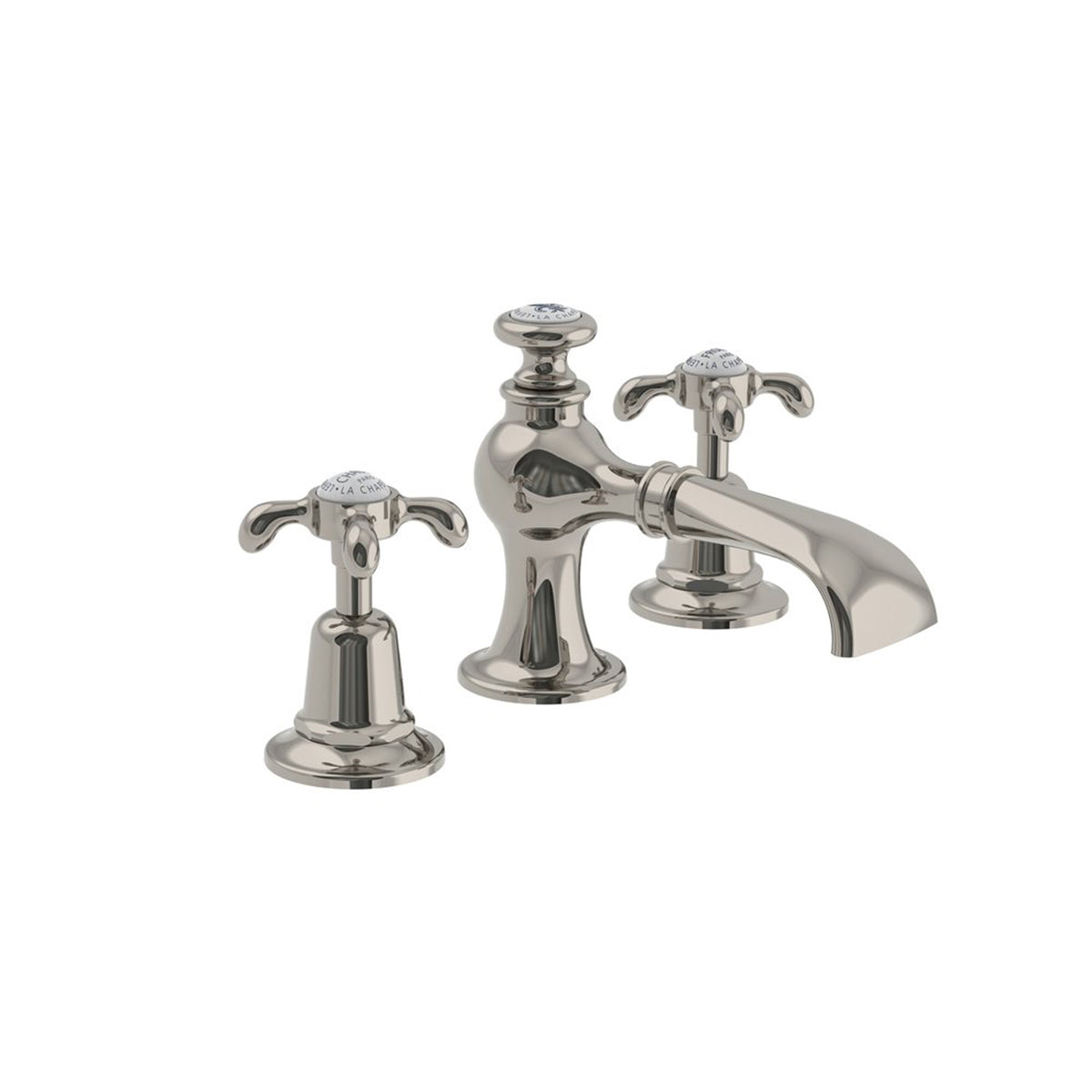 Lefroy Brooks La Chapelle flared spout basin mixer with pop-up waste