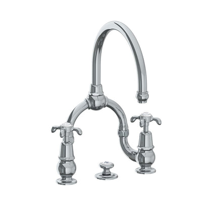 Lefroy Brooks La Chapelle basin bridge mixer with pop-up waste