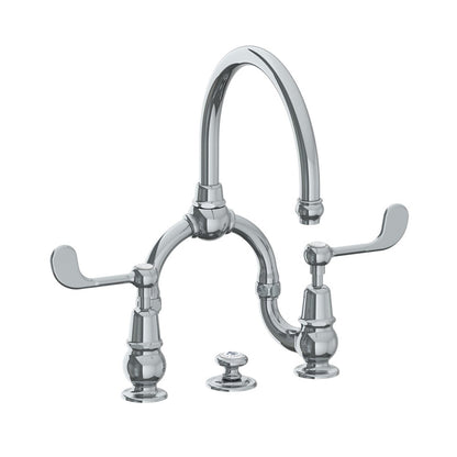 Lefroy Brooks La Chapelle lever basin bridge mixer with pop-up waste