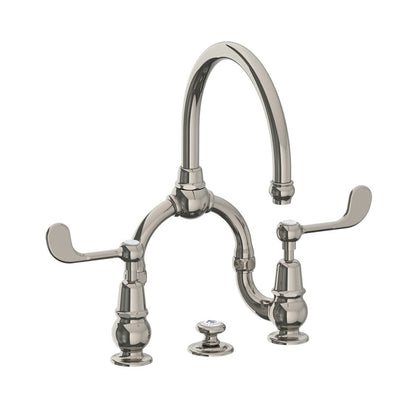 Lefroy Brooks La Chapelle lever basin bridge mixer with pop-up waste