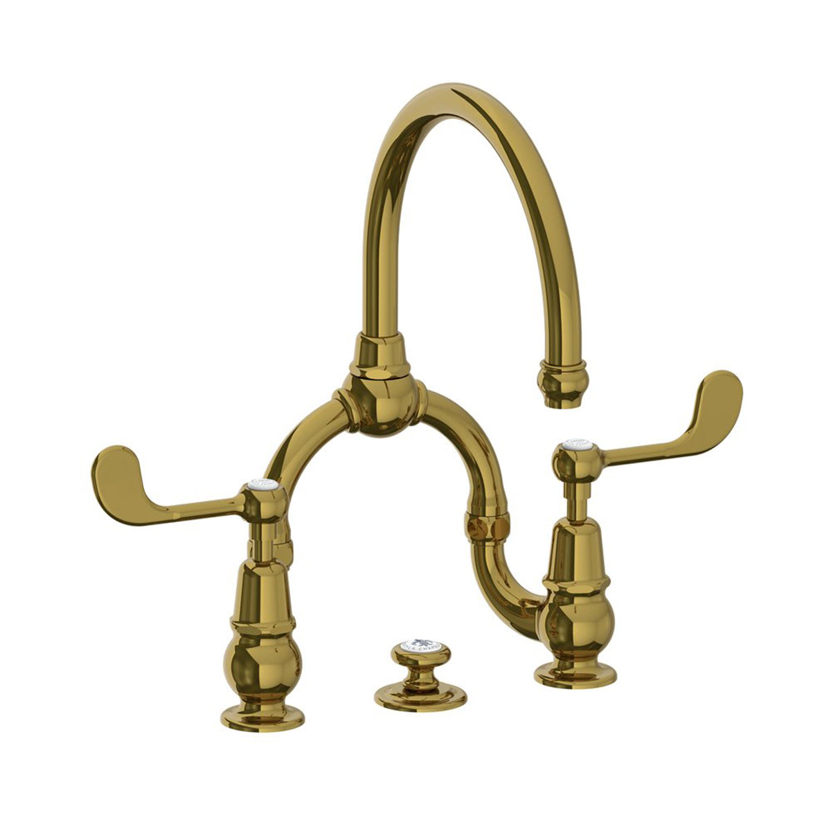 Lefroy Brooks La Chapelle lever basin bridge mixer with pop-up waste
