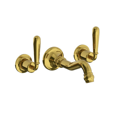 Lefroy Brooks La Chapelle wall mounted basin mixer with metal torpille levers