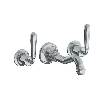 Lefroy Brooks La Chapelle wall mounted basin mixer with metal torpille levers