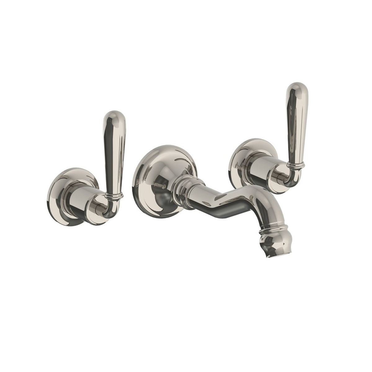 Lefroy Brooks La Chapelle wall mounted basin mixer with metal torpille levers