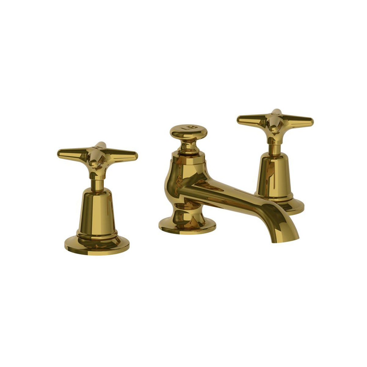 Lefroy Brooks Connaught basin mixer with star handles and pop-up waste