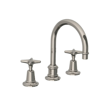 Lefroy Brooks Classic tubular basin mixer with star handles and click-up waste