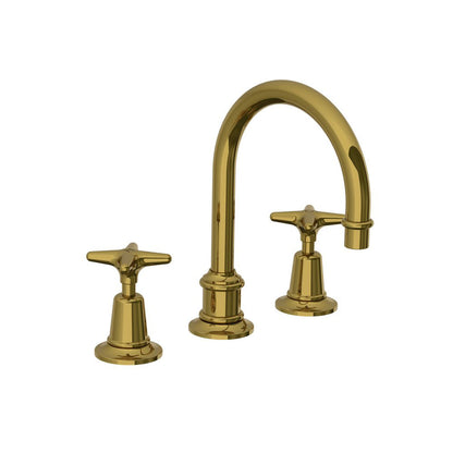 Lefroy Brooks Classic tubular basin mixer with star handles and click-up waste