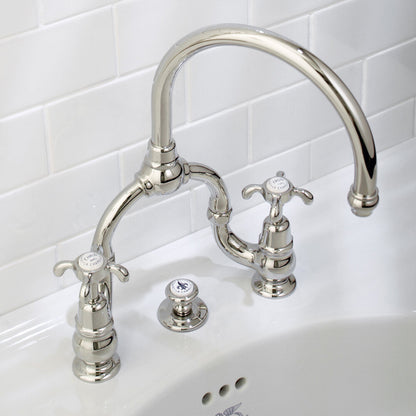 Lefroy Brooks La Chapelle basin bridge mixer with pop-up waste