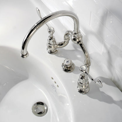 Lefroy Brooks La Chapelle lever basin bridge mixer with pop-up waste