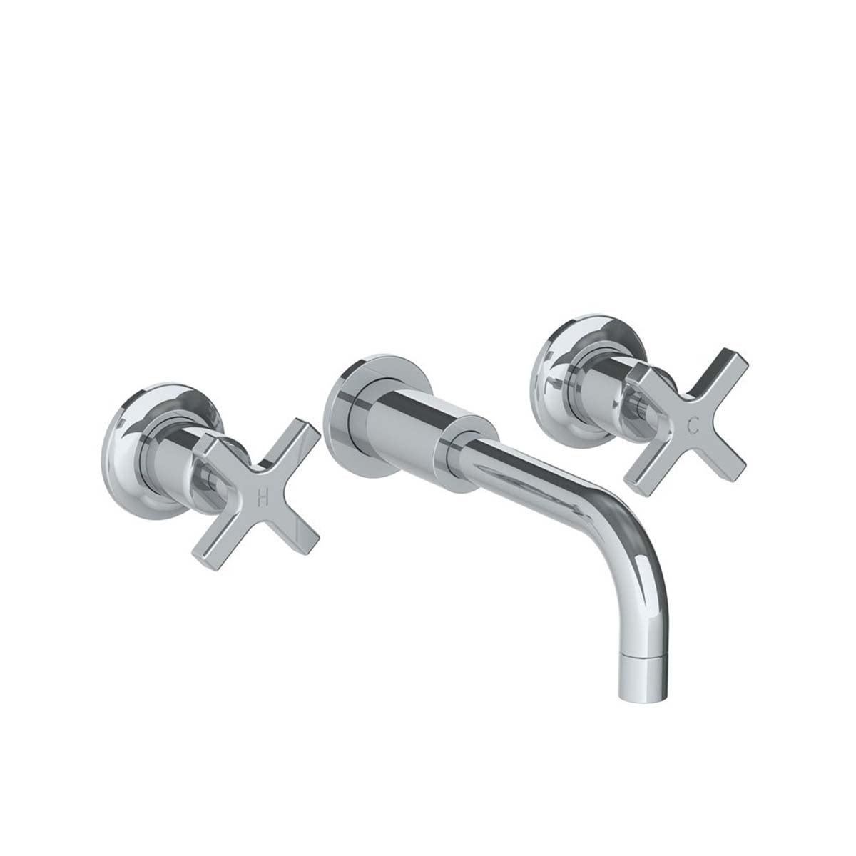 Lefroy Brooks Zu wall mounted basin mixer with Mackintosh cross handles