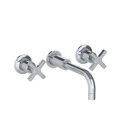 Lefroy Brooks Zu wall mounted basin mixer with Mackintosh cross handles