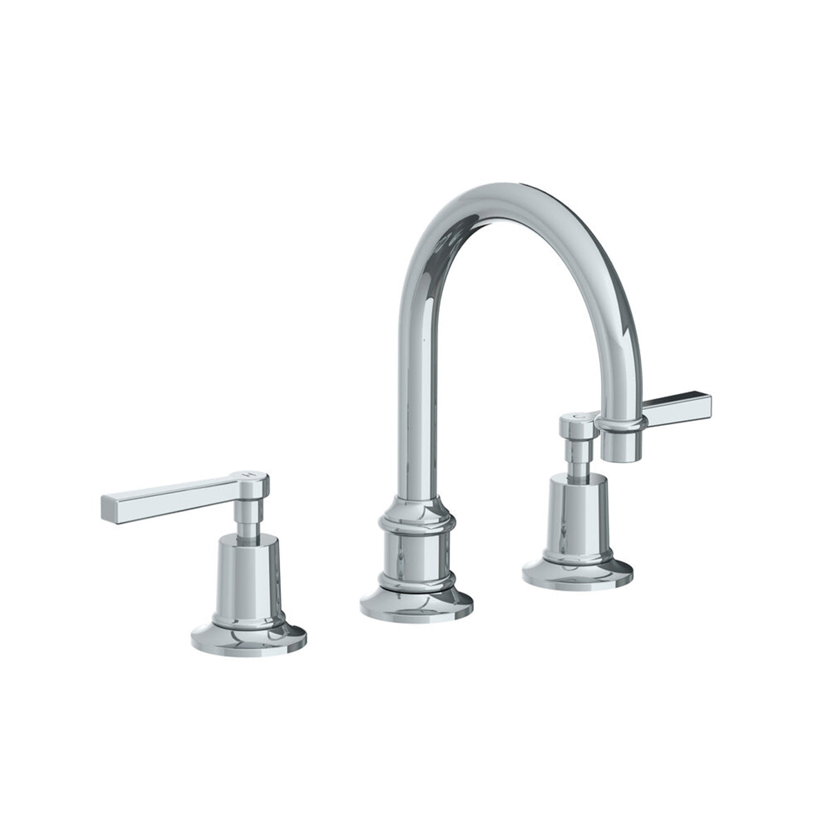 Lefroy Brooks Mackintosh tubular basin mixer with metal levers & click-up waste
