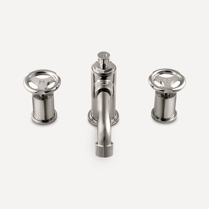 Lefroy Brooks Ten Ten basin mixer with handwheels and pop-up waste