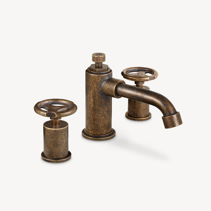 Lefroy Brooks Ten Ten basin mixer with handwheels and pop-up waste