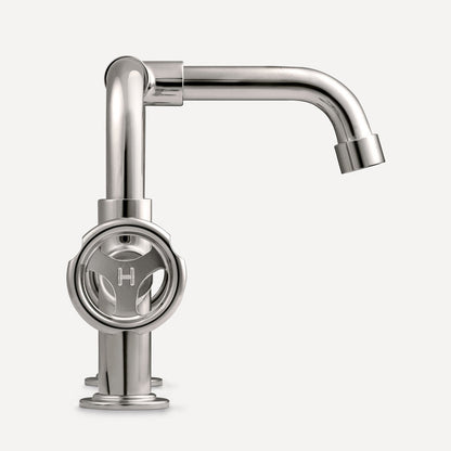 Lefroy Brooks Ten Ten deck mounted basin bridge mixer with handwheels