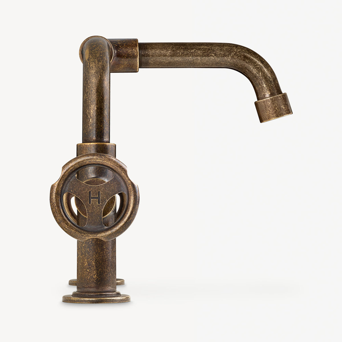 Lefroy Brooks Ten Ten deck mounted basin bridge mixer with handwheels