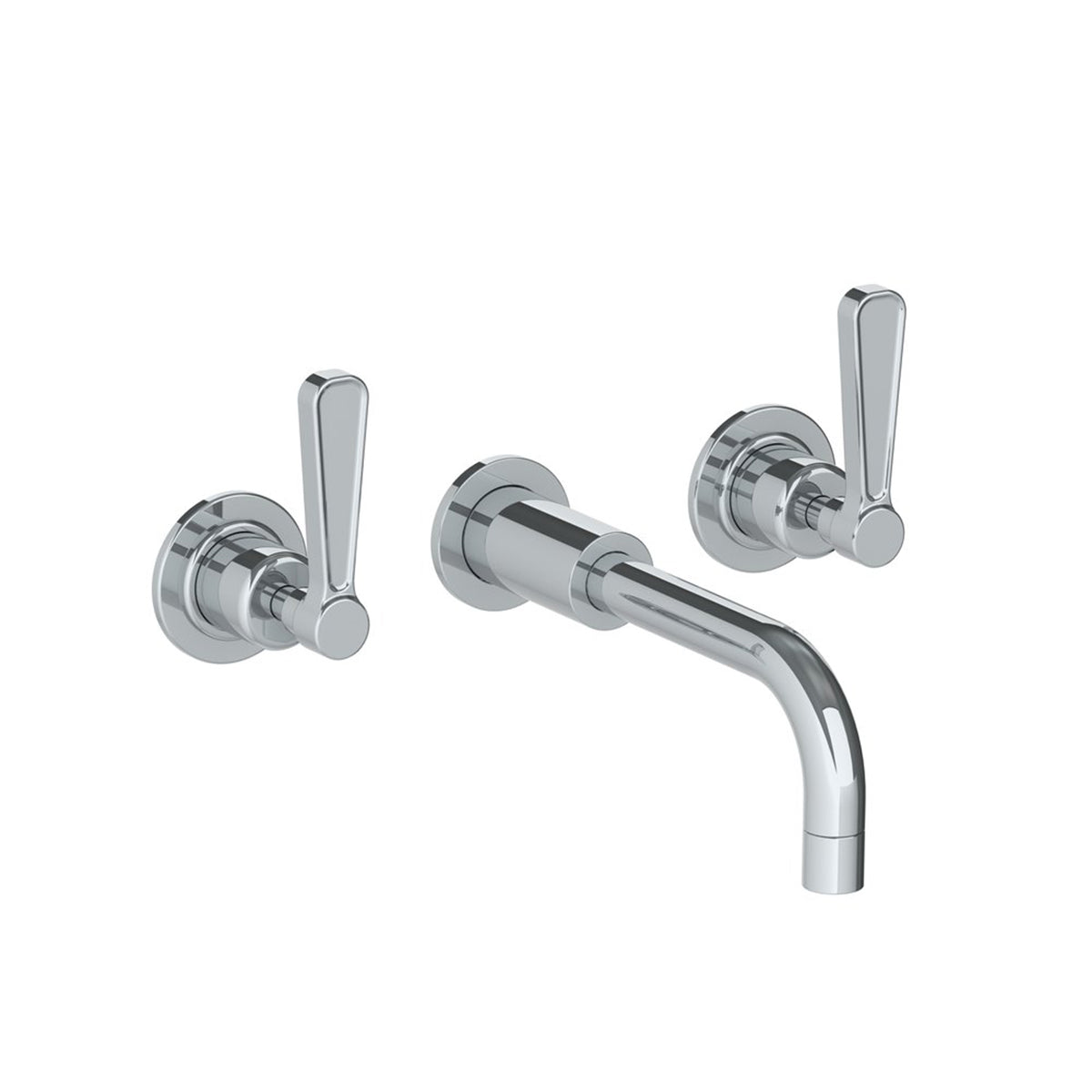 Lefroy Brooks Zu wall mounted basin mixer with Lefroy Brooks Ten Ten levers