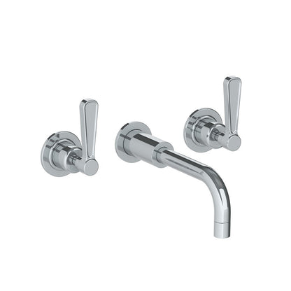 Lefroy Brooks Zu wall mounted basin mixer with Lefroy Brooks Ten Ten levers