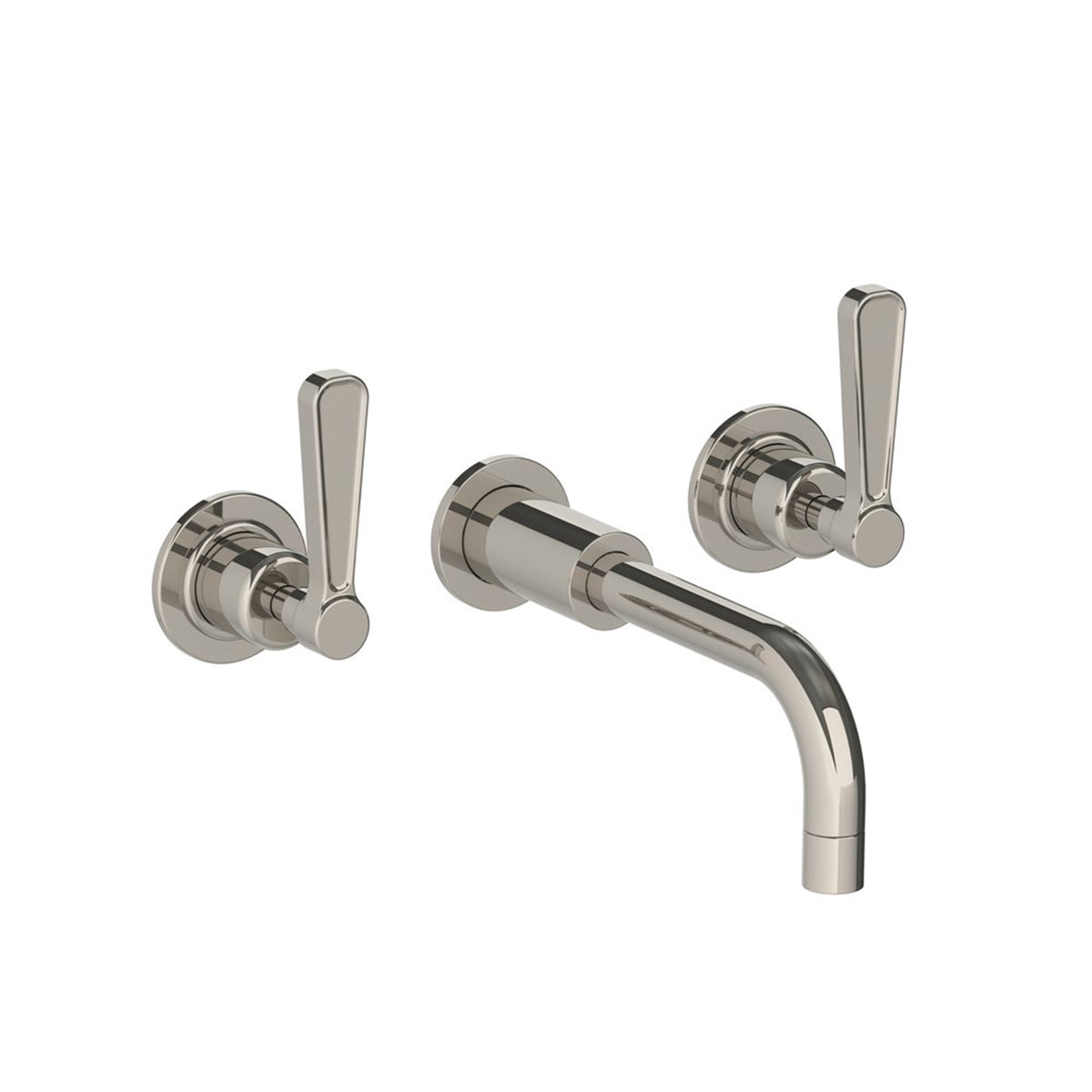 Lefroy Brooks Zu wall mounted basin mixer with Lefroy Brooks Ten Ten levers