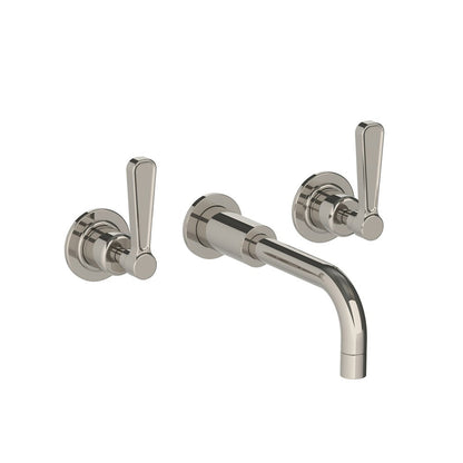 Lefroy Brooks Zu wall mounted basin mixer with Lefroy Brooks Ten Ten levers