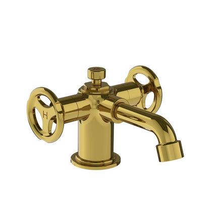 Lefroy Brooks Ten Ten mono basin mixer with handwheels and pop-up waste