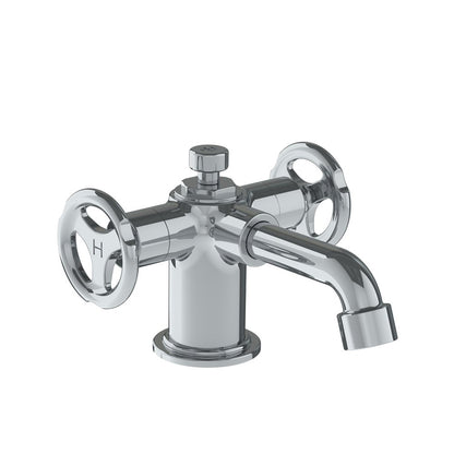 Lefroy Brooks Ten Ten mono basin mixer with handwheels and pop-up waste