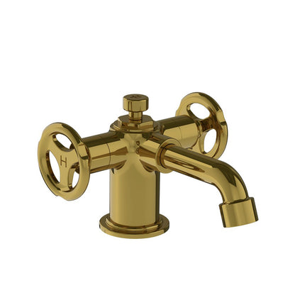 Lefroy Brooks Ten Ten mono basin mixer with handwheels and pop-up waste
