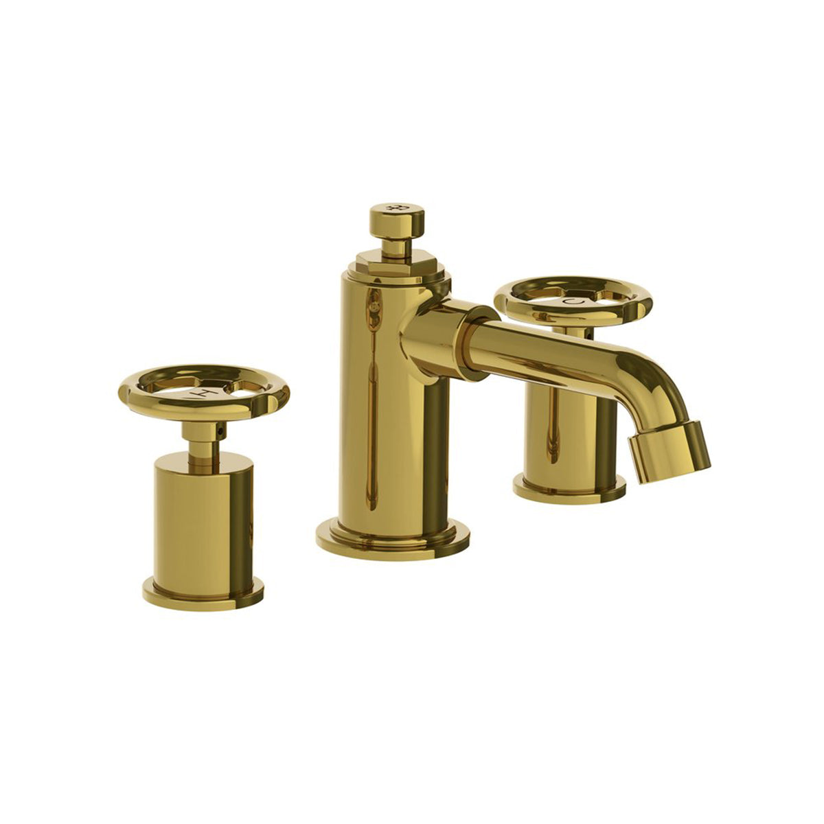Lefroy Brooks Ten Ten basin mixer with handwheels and pop-up waste