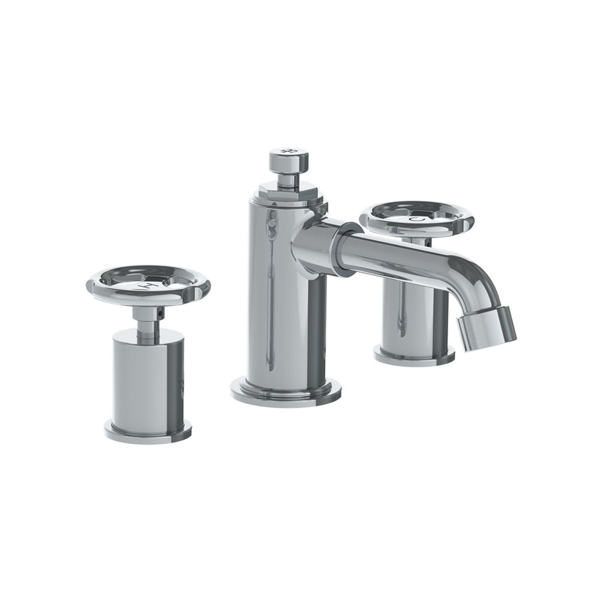 Lefroy Brooks Ten Ten basin mixer with handwheels and pop-up waste