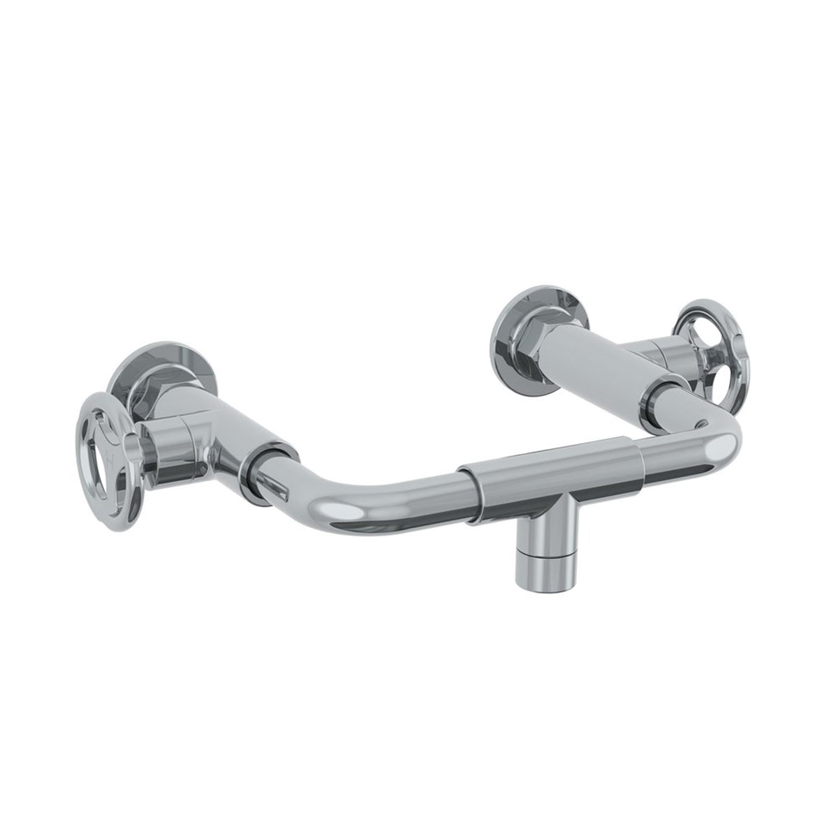Lefroy Brooks Ten Ten wall mounted basin bridge mixer with handwheels