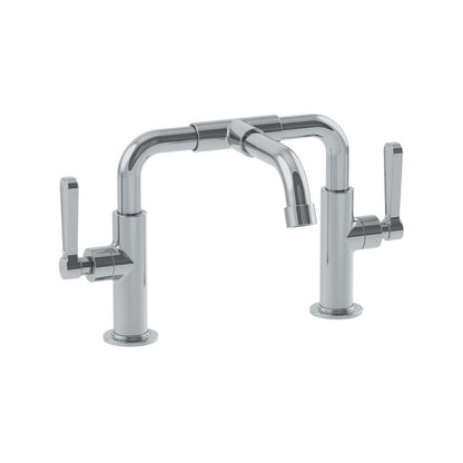 Lefroy Brooks Ten Ten deck mounted basin bridge mixer with levers
