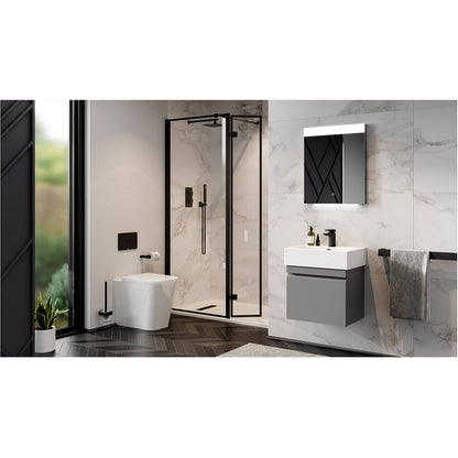 Saneux MABTW01 Matteo Gloss White Back To Wall WC Pan Rimless With Toilet Seat