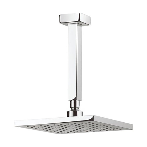 Crosswater Planet Square Fixed Head with 200mm Ceiling Arm