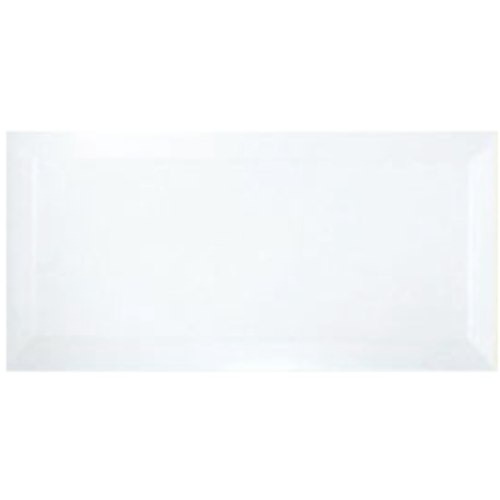 Luxe81 Metro White Bevel Brick Tile 100x200x8.5mm, Gloss Ceramic Finish MET1020W