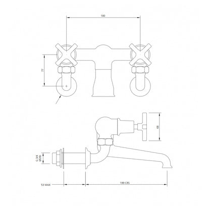 Lefroy Brooks Mackintosh Wall Mounted Bath Filler MH1151