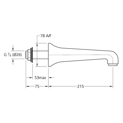 Lefroy Brooks Mackintosh Wall Bath Spout (3/4") MK2210