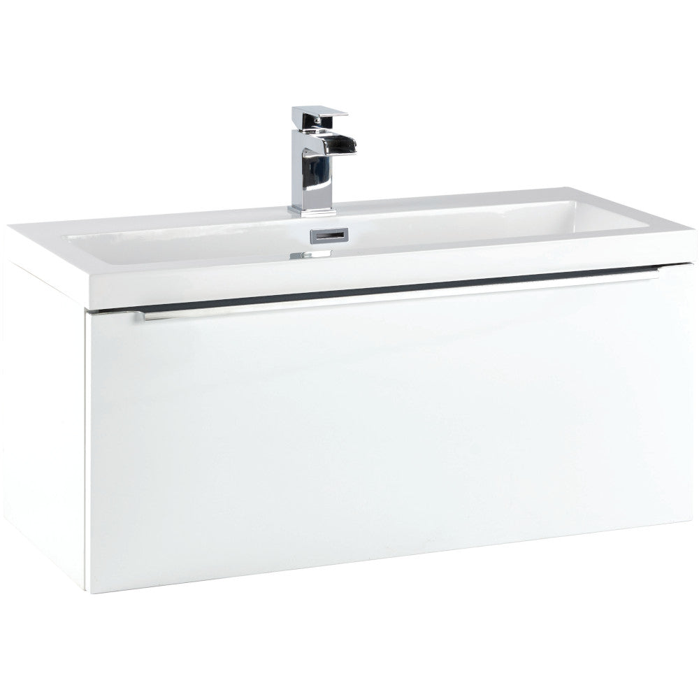 Luxe81 Muro Gloss White Wall Hung Vanity Unit