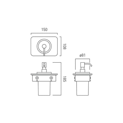 Vado Soap Dispenser with 150mm Black Glass Shelf