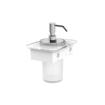 Vado Soap Dispenser with 150mm White Glass Shelf